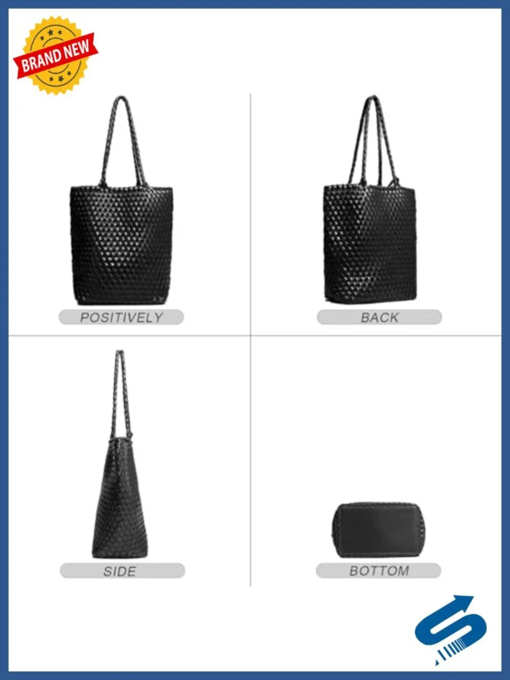 Woven Tote Bag Women Hobo Purse Beach Handbag Rattan